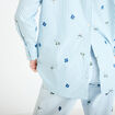 Chemise oversize brod&eacute;e Bridgerton bleu clair femme