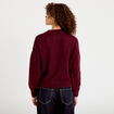 Pull col rond manches longues bordeaux femme