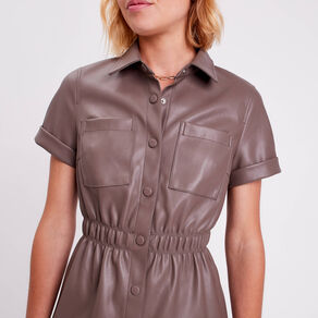 robe droite boutonnee taupe femme Robe droite boutonnée taupe femme