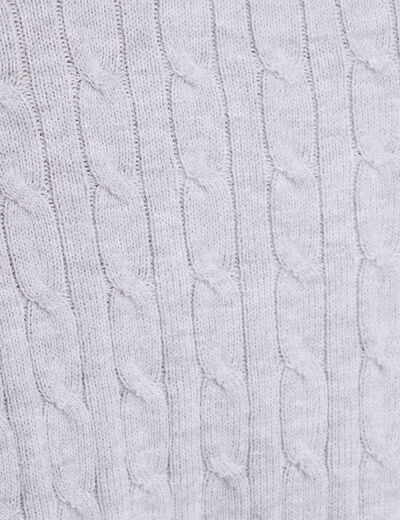 Pull manches longues col polo gris clair femme