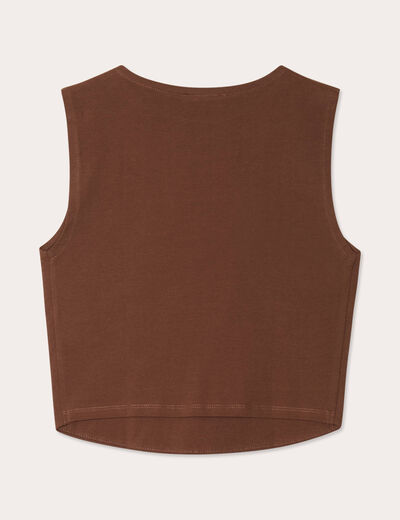 Débardeur cropped marron femme