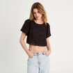 Blouse manches courtes noir femme