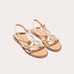 Sandales plates avec brides couleur or femme