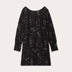 Robe droite détail noeud dos noir femme