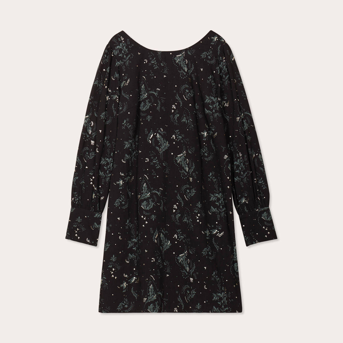 Robe droite détail noeud dos noir femme