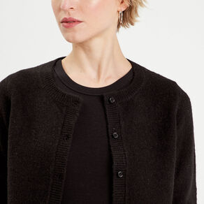 gilet boutonne manches longues noir femme Gilet boutonné manches longues noir femme
