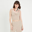 Bustier bretelles fines beige femme