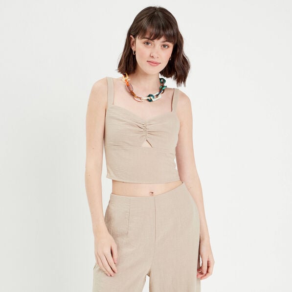 bustier bretelles fines beige femme Bustier bretelles fines beige femme