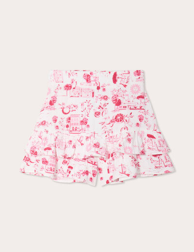 Jupe-short droite rose fushia femme