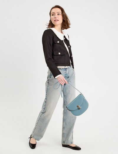 Blouse col claudine ecru femme