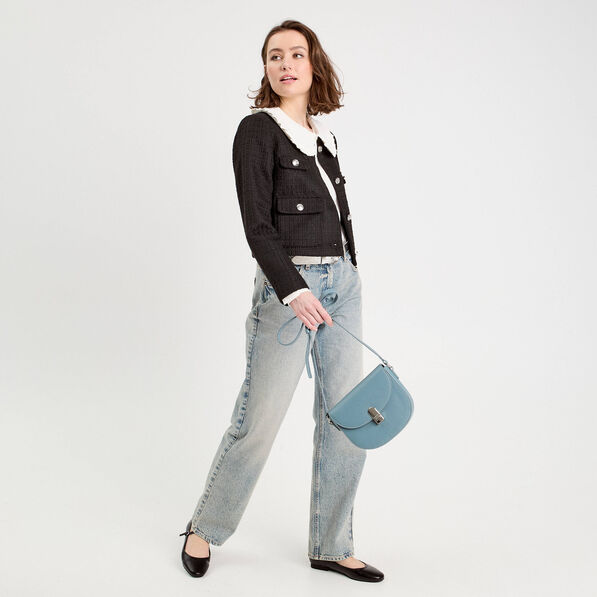 Blouse col claudine ecru femme