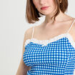 Débardeur cropped bretelles bleu electrique femme