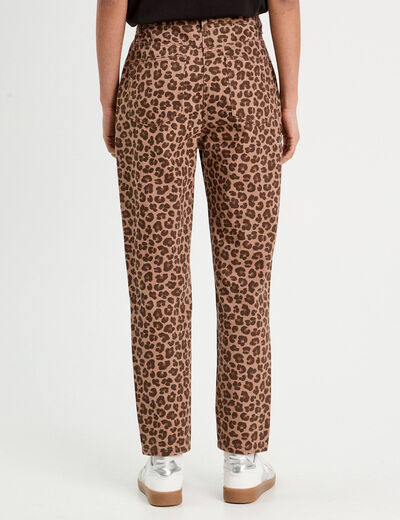 Pantalon mom slim beige femme