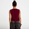 Gilet sans manches col rond bordeaux femme