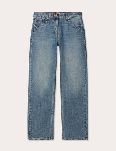 Jeans droit 5 poches denim dirty femme