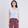 pull sans manches bleu gris femme