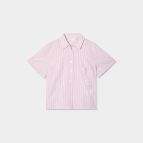 Chemise manches courtes rose clair femme