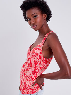 Debardeur bretelles larges rouge femme
