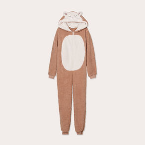 Combinaison pyjama capuche sable femme