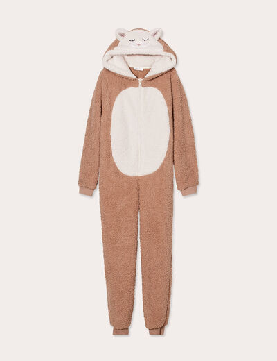 Combinaison pyjama capuche sable femme
