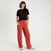 Pantalon droit large pinces vieux rose femme