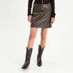 Jupe évasée simili cuir noir femme