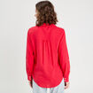 Chemise manches longues contenant du lin rouge femme