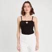 Débardeur détails noeuds noir femme