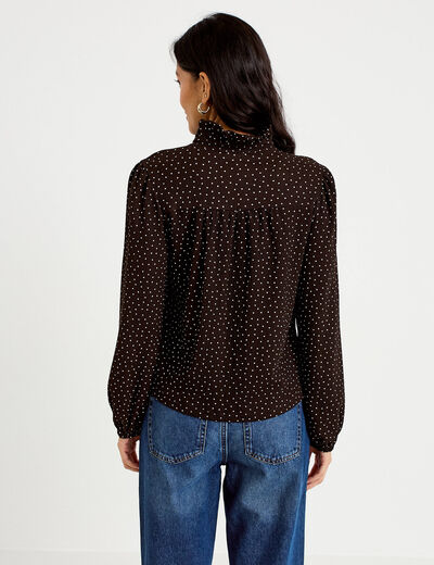Blouse manches longues marron femme
