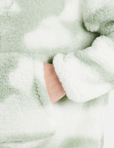 Sweat de pyjama effet polaire vert pastel femme