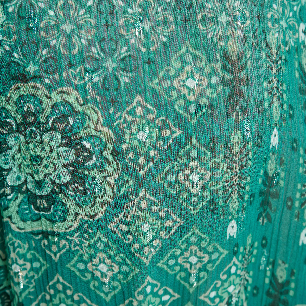 Robe longue évasée vert femme