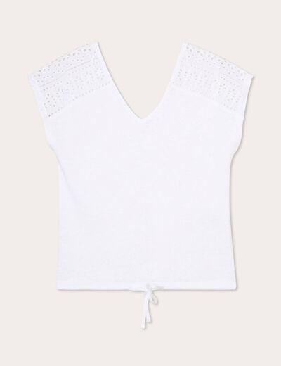 T-shirt manches courtes blanc femme