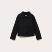 Veste droite courte col classique noir femme