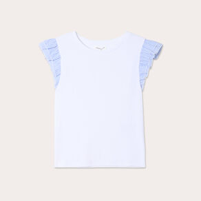 Débardeur volants épaules blanc femme