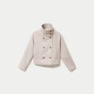Caban court col montant beige femme
