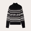 Pull avec col roulé noir femme