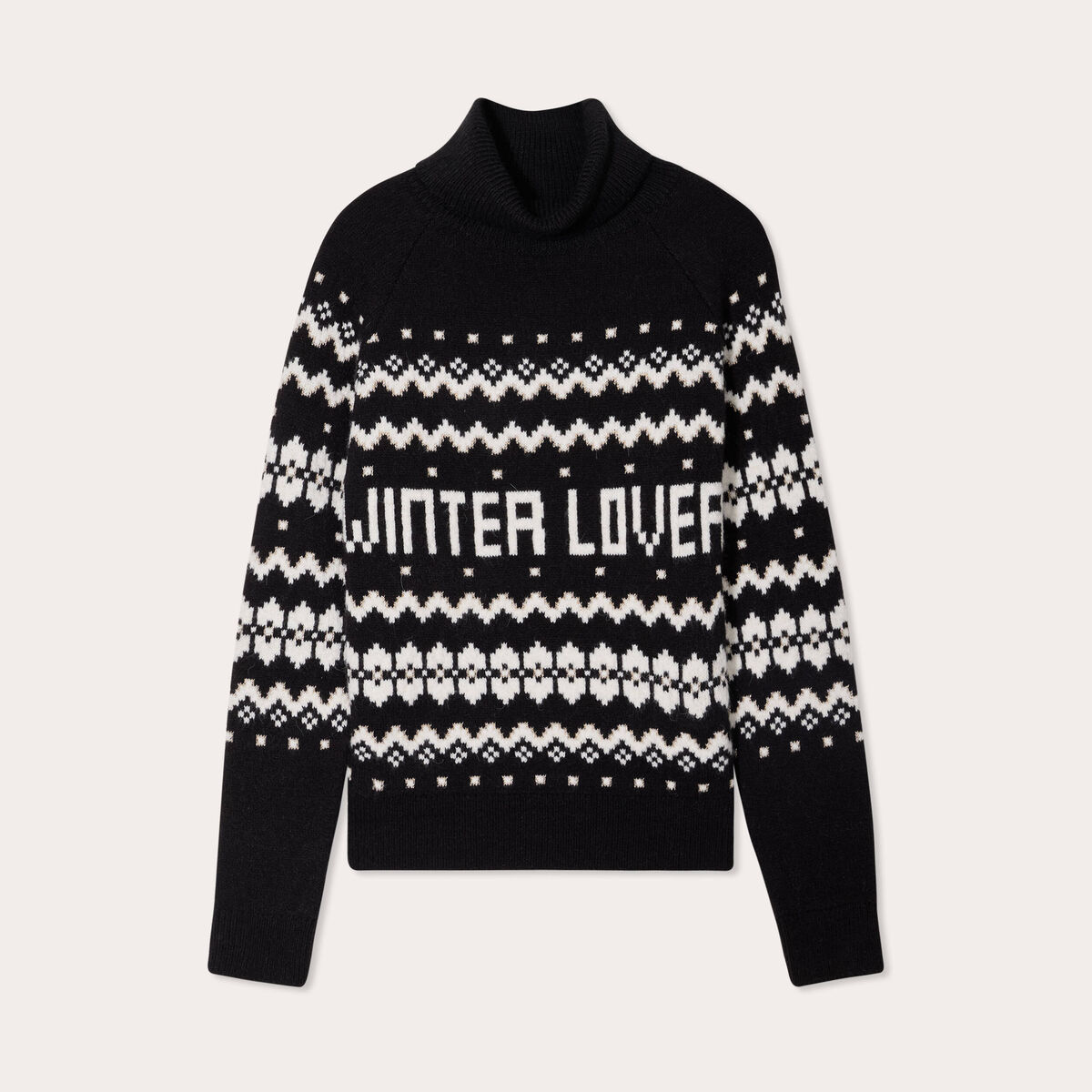 Pull avec col roulé noir femme