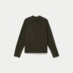 Pull col montant manches longues vert kaki femme