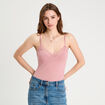 Body avec dentelle vieux rose femme