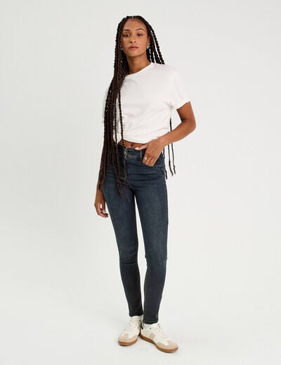 Jeans slim push-up denim blue black femme