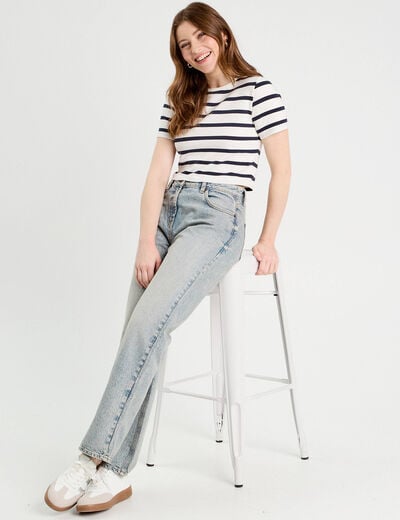 T-shirt cropped blanc femme