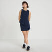 Jupe-short droite fentes bleu marine femme