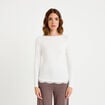 Doudou ajust&eacute; col bateau manches longues ecru femme