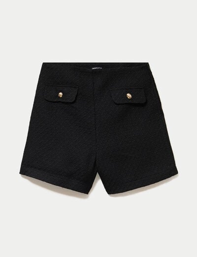 Short en tweed noir femme