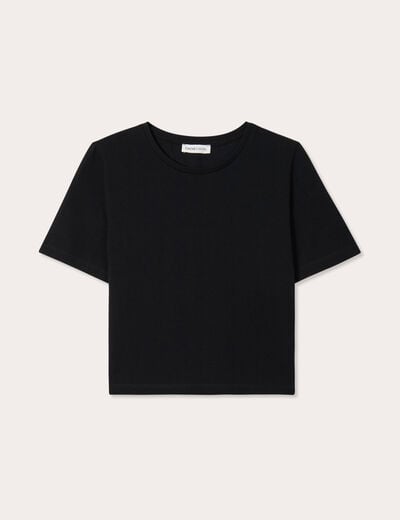 T-shirt cropped noir femme