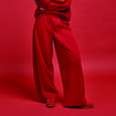 Pantalon barrel taille standard rouge femme