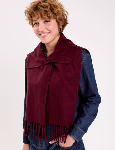 Cache-cou rouge fonc&eacute; femme