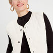 Gilet sans manches velours ecru femme