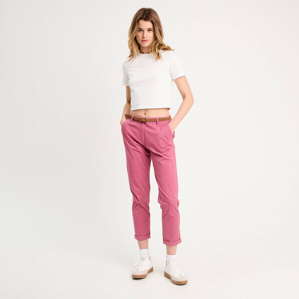 pantalon chino 78eme vieux rose femme Pantalon chino 7/8ème vieux rose femme