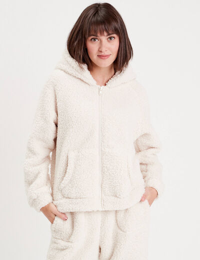 Sweat à capuche ecru femme